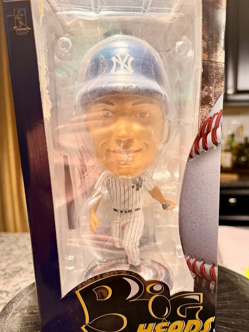 This is a Forever Collectibles Derek Jeter New York Yankees "Big Heads" bobblehe